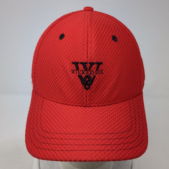 Wicked Six Sun Ridge Canyon Fitted Baseball Cap Red XL Embroidered 6 Panel Pukka - Picture 2 of 10